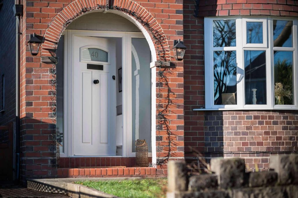 white upvc front entrance door - RLM Windows & Doors